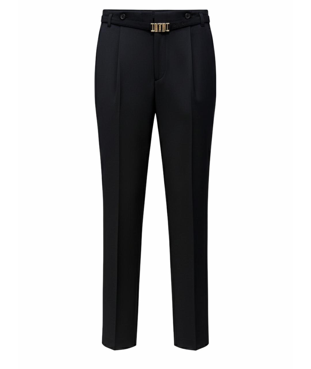 ROBERTO CAVALLI Черные шерстяные прямые брюки, фото 1