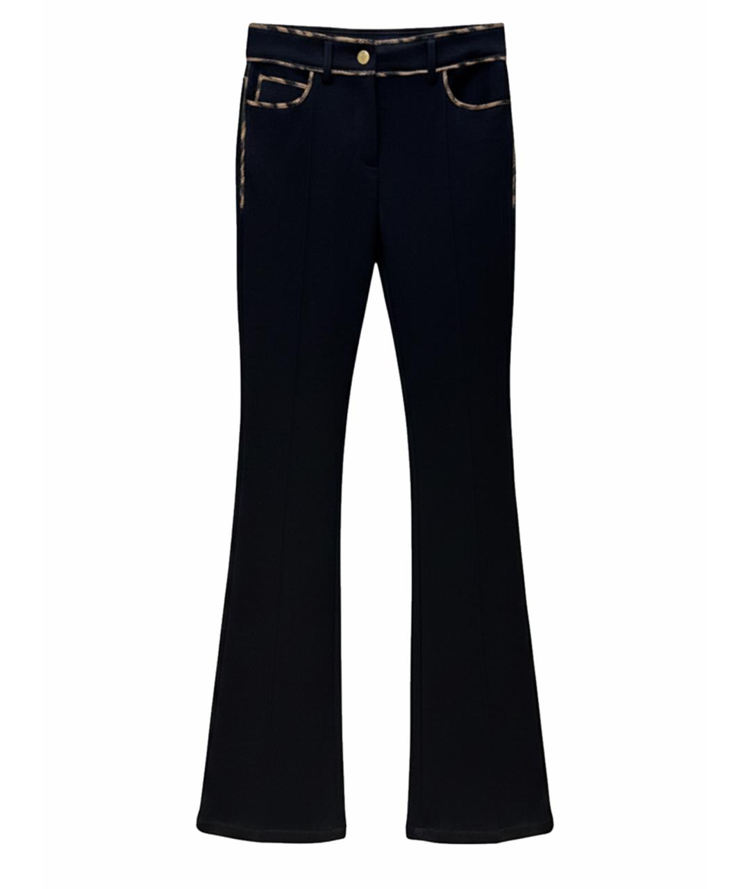 ROBERTO CAVALLI Черные шерстяные прямые брюки, фото 1