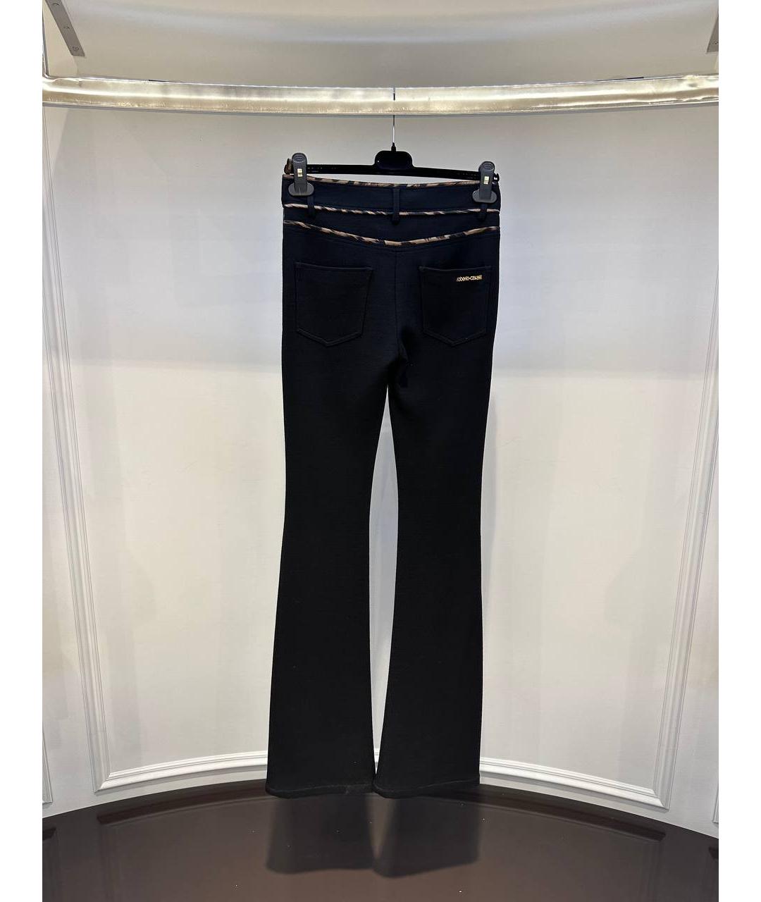 ROBERTO CAVALLI Черные шерстяные прямые брюки, фото 3