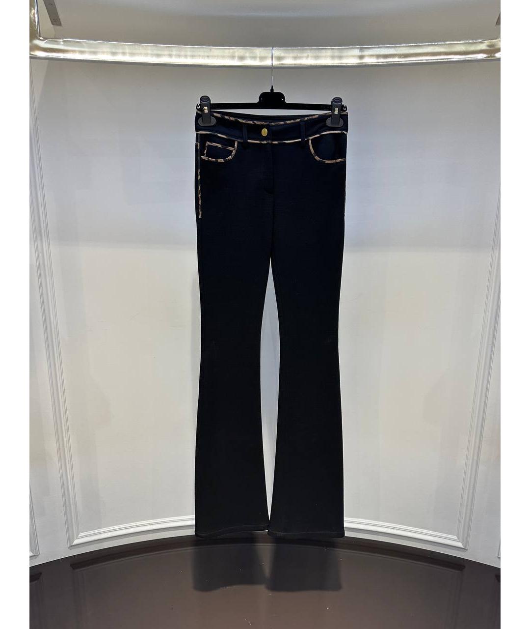 ROBERTO CAVALLI Черные шерстяные прямые брюки, фото 4