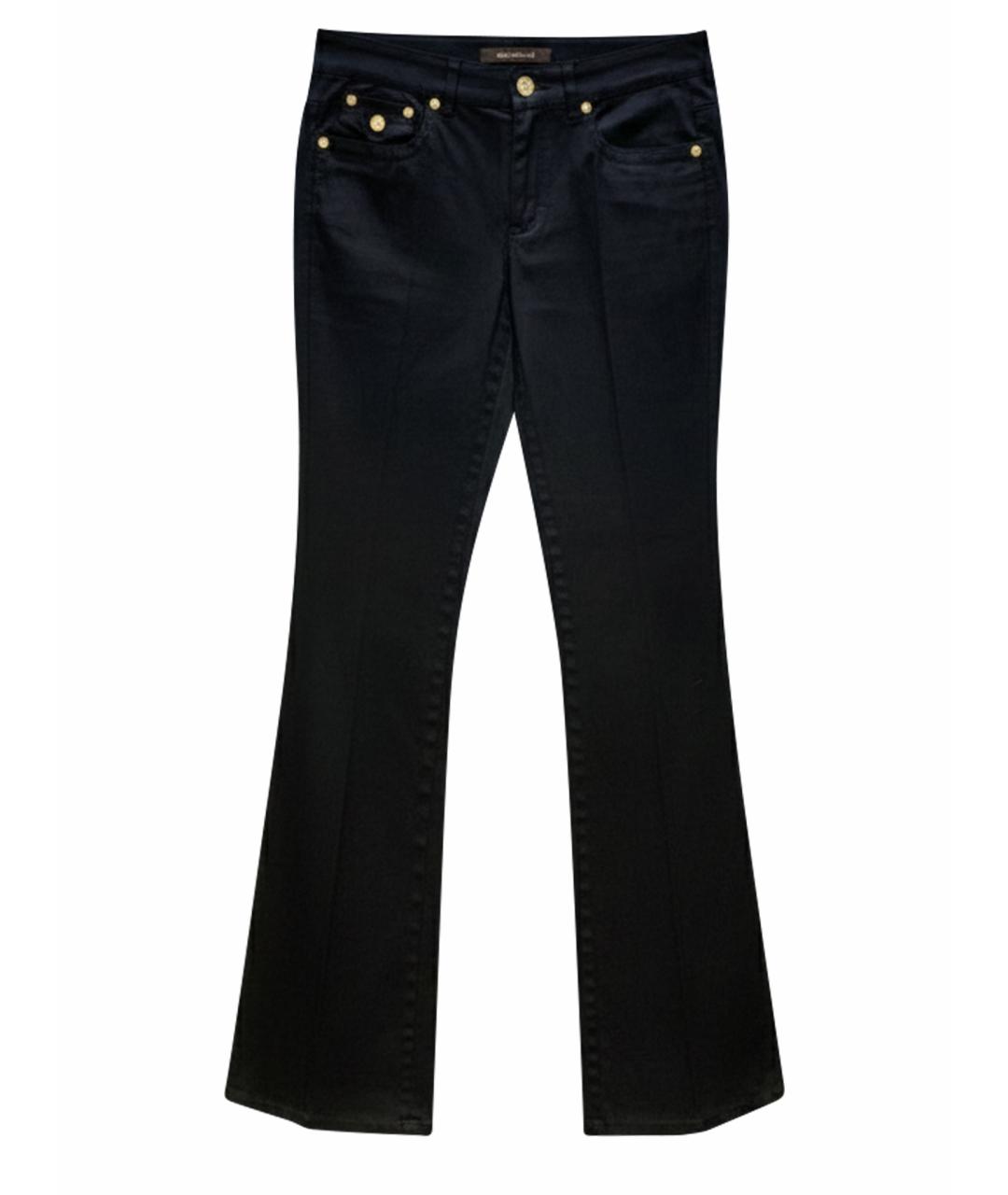 ROBERTO CAVALLI Черные хлопковые прямые брюки, фото 1