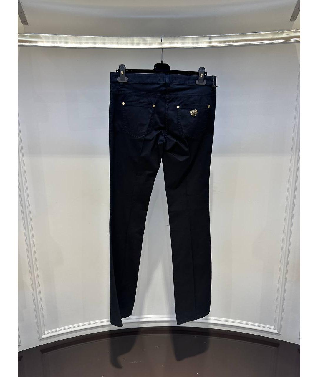 ROBERTO CAVALLI Черные хлопковые прямые брюки, фото 3