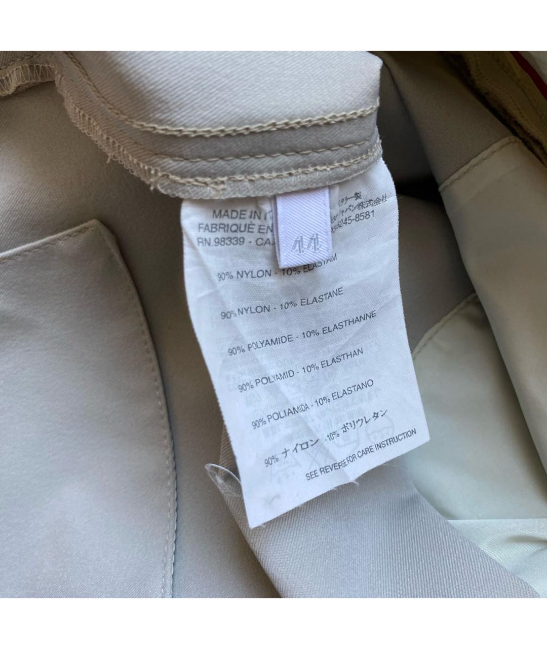 PRADA Бежевые полиамидовые прямые брюки, фото 8