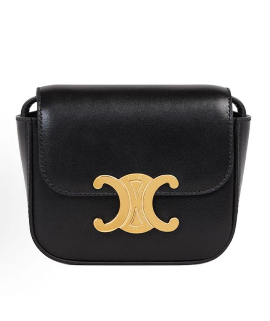 CELINE Черная кожаная сумка через плечо, фото 1