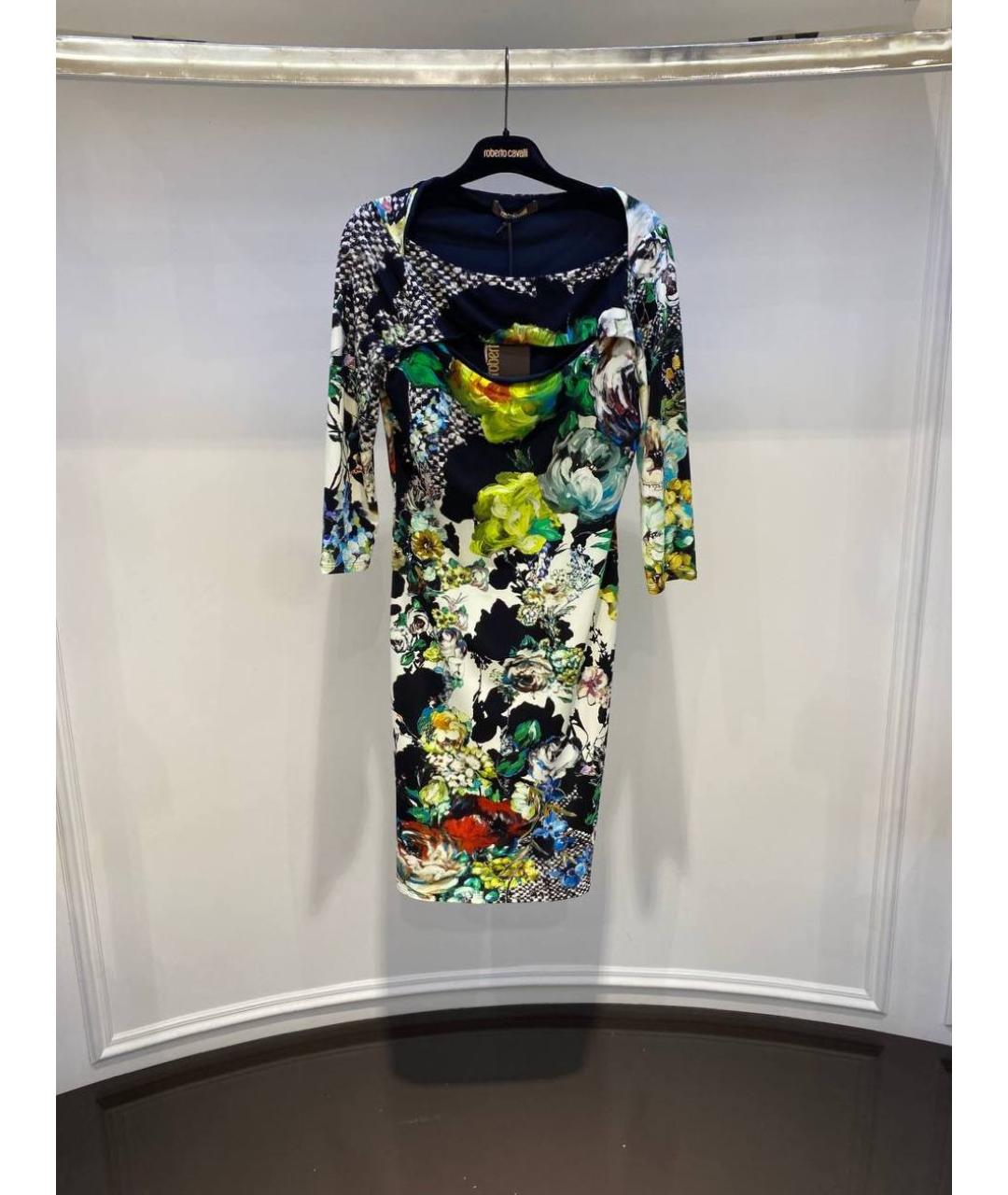 ROBERTO CAVALLI Мульти полиамидовое платье, фото 4