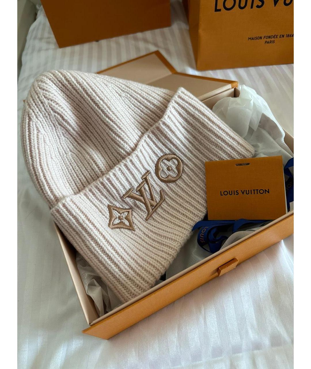 LOUIS VUITTON Розовая шерстяная шапка, фото 4