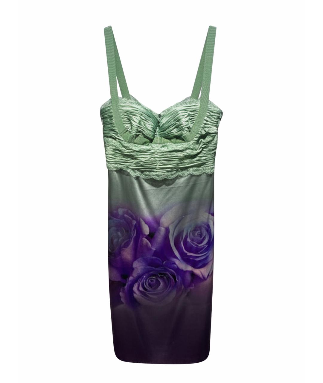 ROBERTO CAVALLI Мульти шелковое платье, фото 1