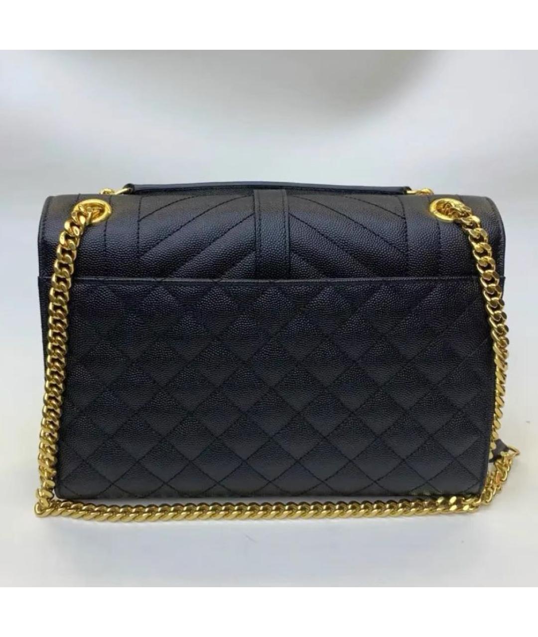 SAINT LAURENT Черная кожаная сумка через плечо, фото 3