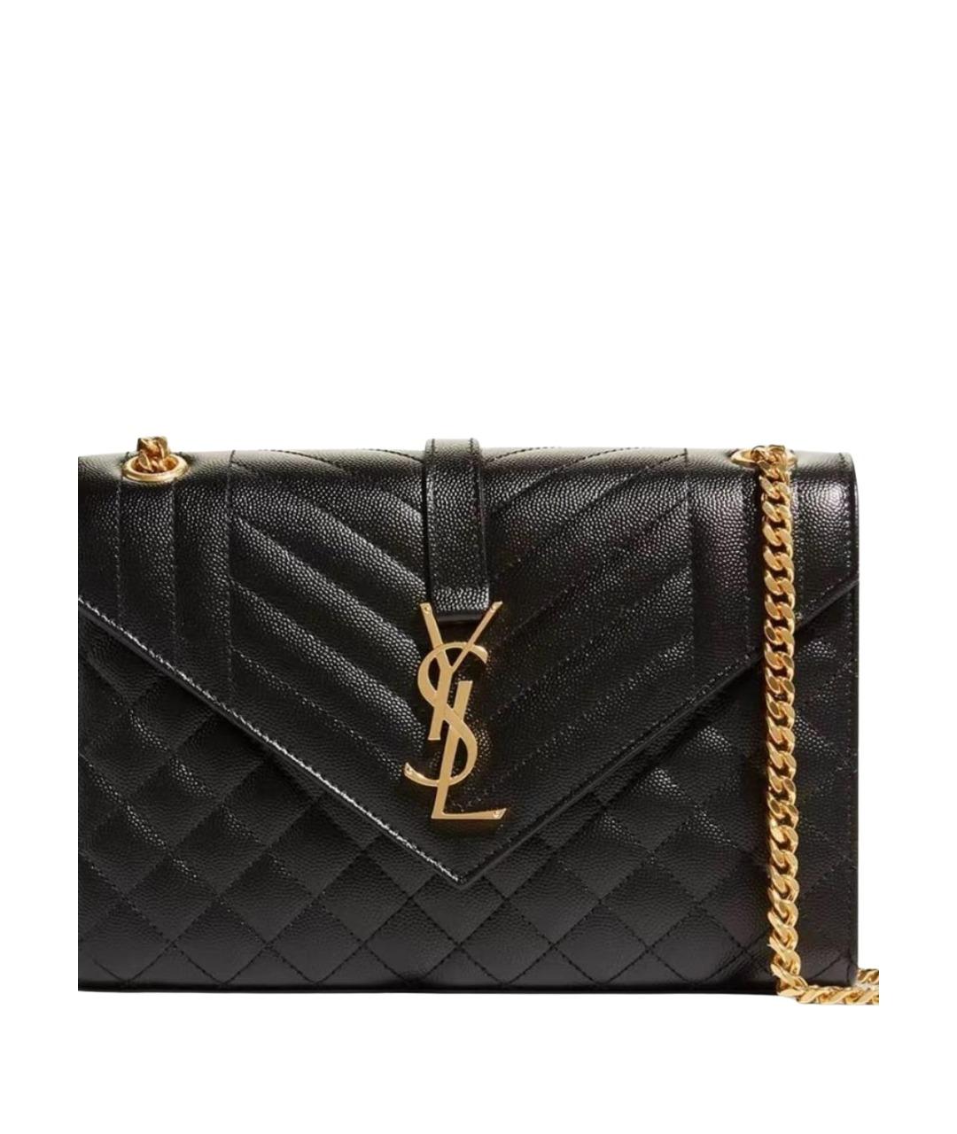 SAINT LAURENT Черная кожаная сумка через плечо, фото 1