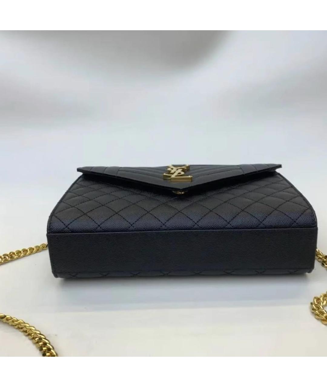 SAINT LAURENT Черная кожаная сумка через плечо, фото 4