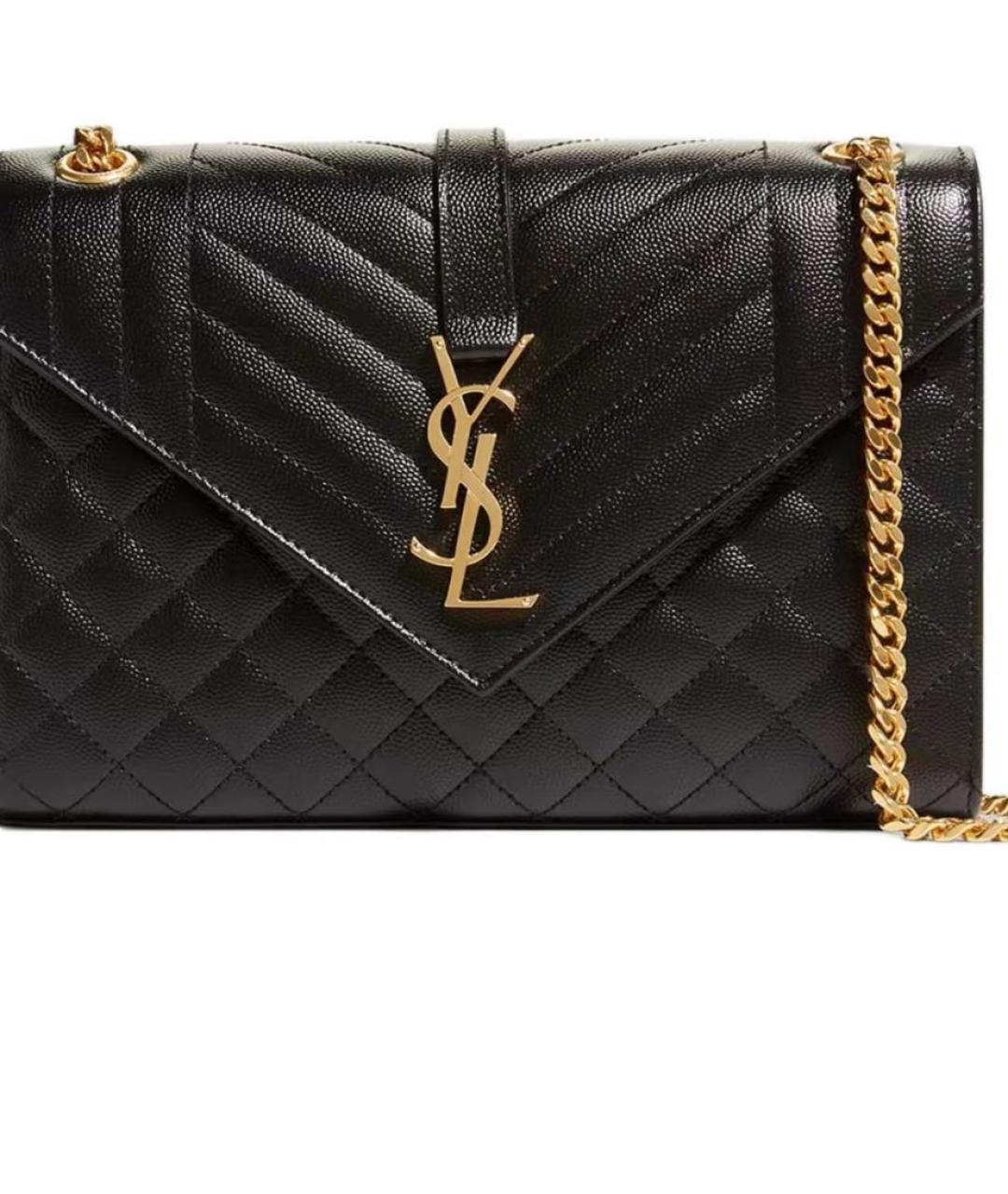 SAINT LAURENT Черная кожаная сумка через плечо, фото 5