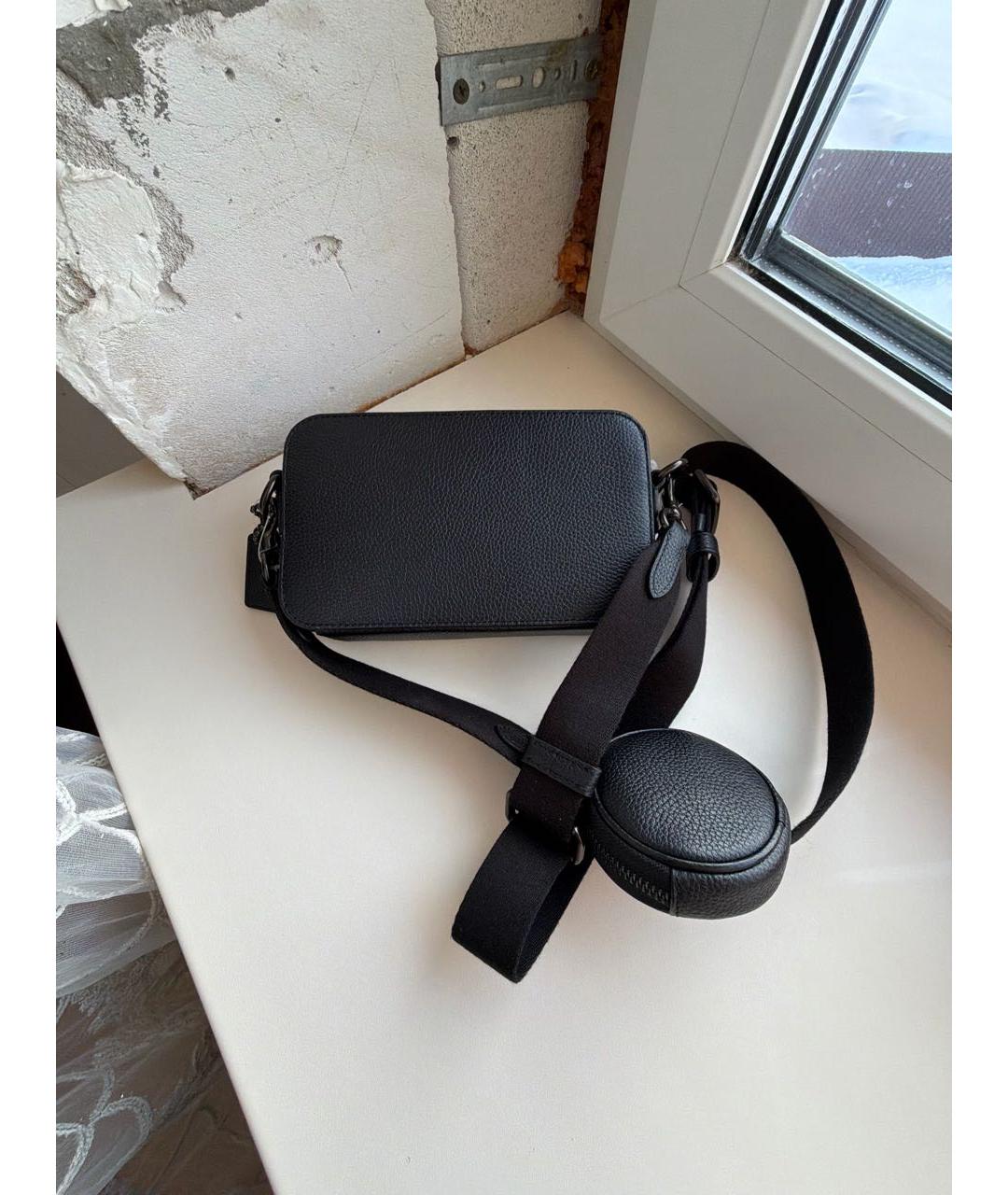 COACH Черная кожаная сумка на плечо, фото 3