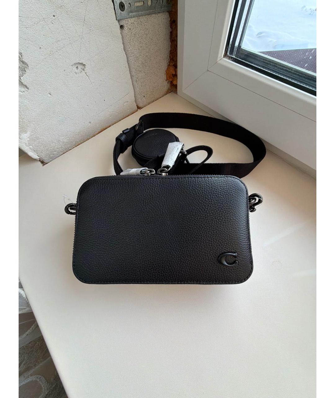COACH Черная кожаная сумка на плечо, фото 2
