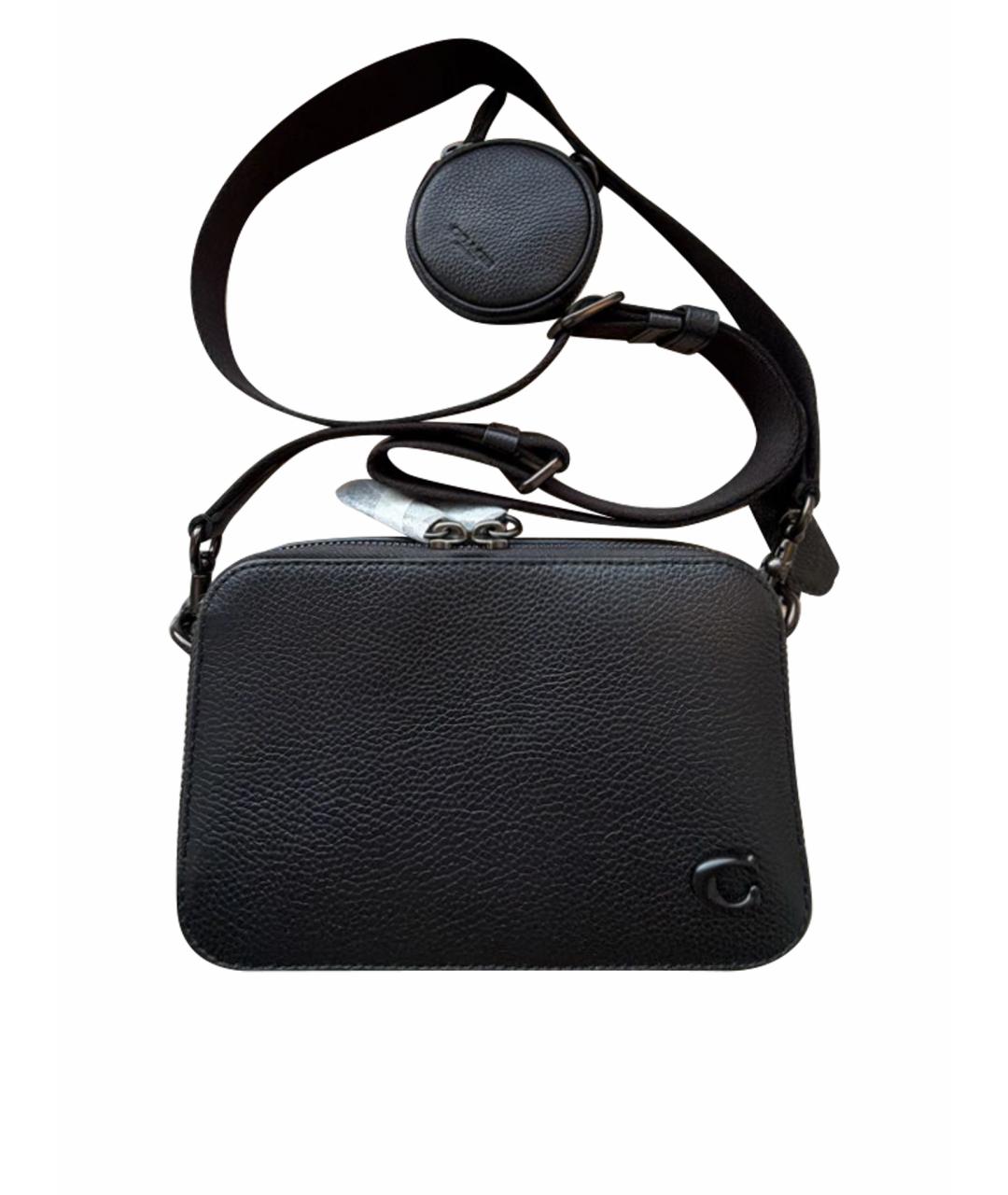 COACH Черная кожаная сумка на плечо, фото 1