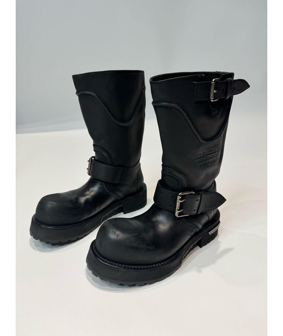 BALENCIAGA Черные кожаные сапоги, фото 5