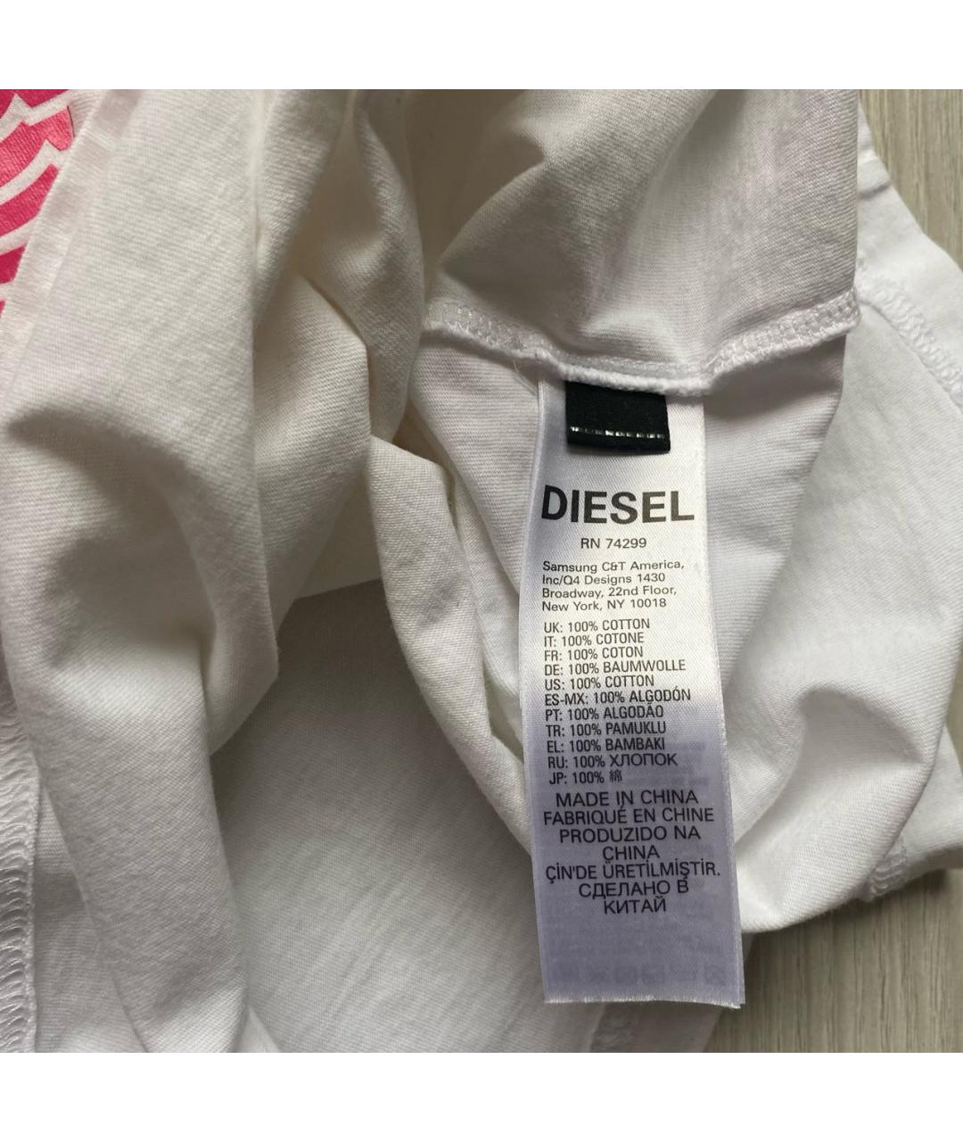 DIESEL Белая хлопковая футболка, фото 7