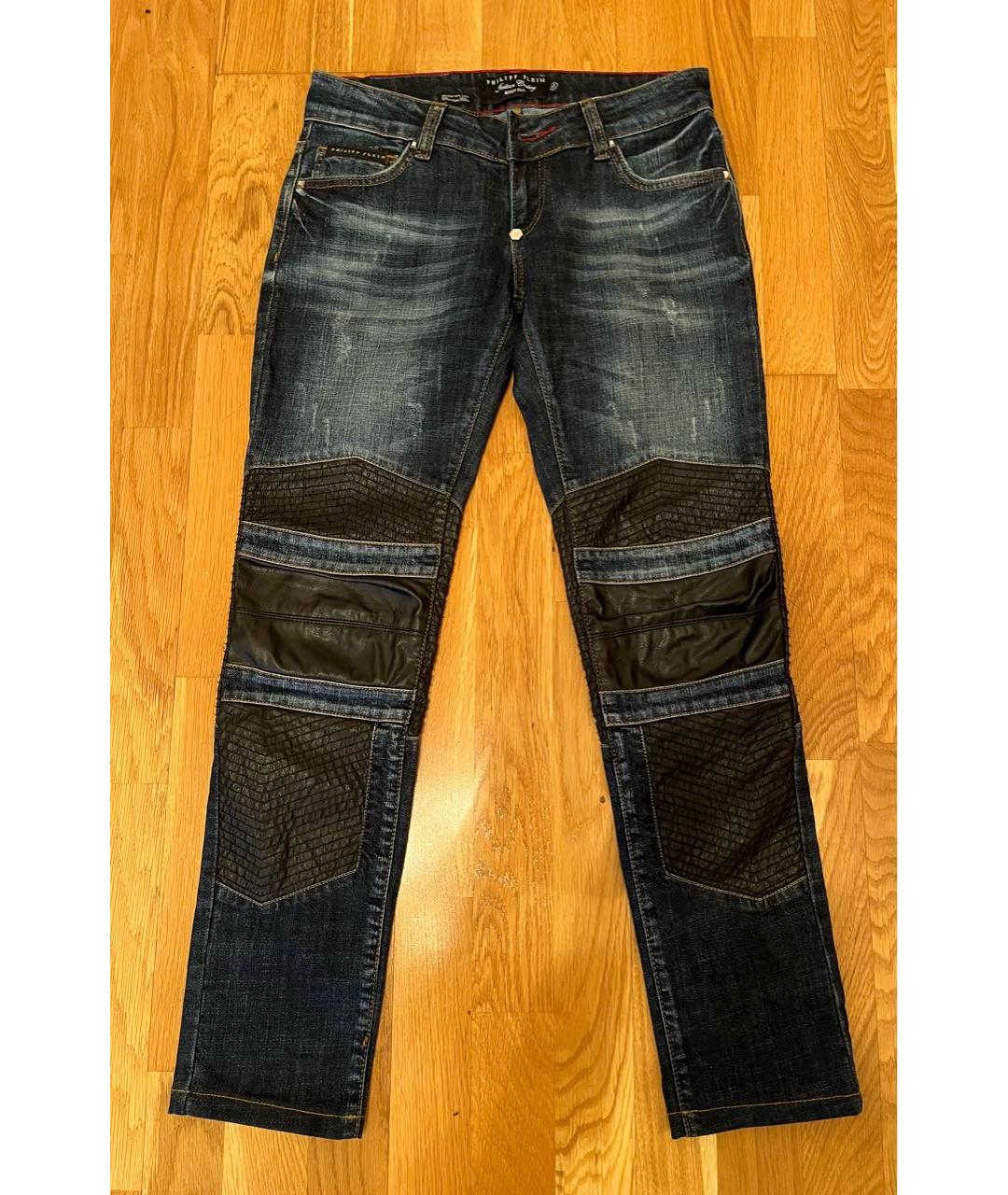 PHILIPP PLEIN Синие прямые джинсы, фото 5