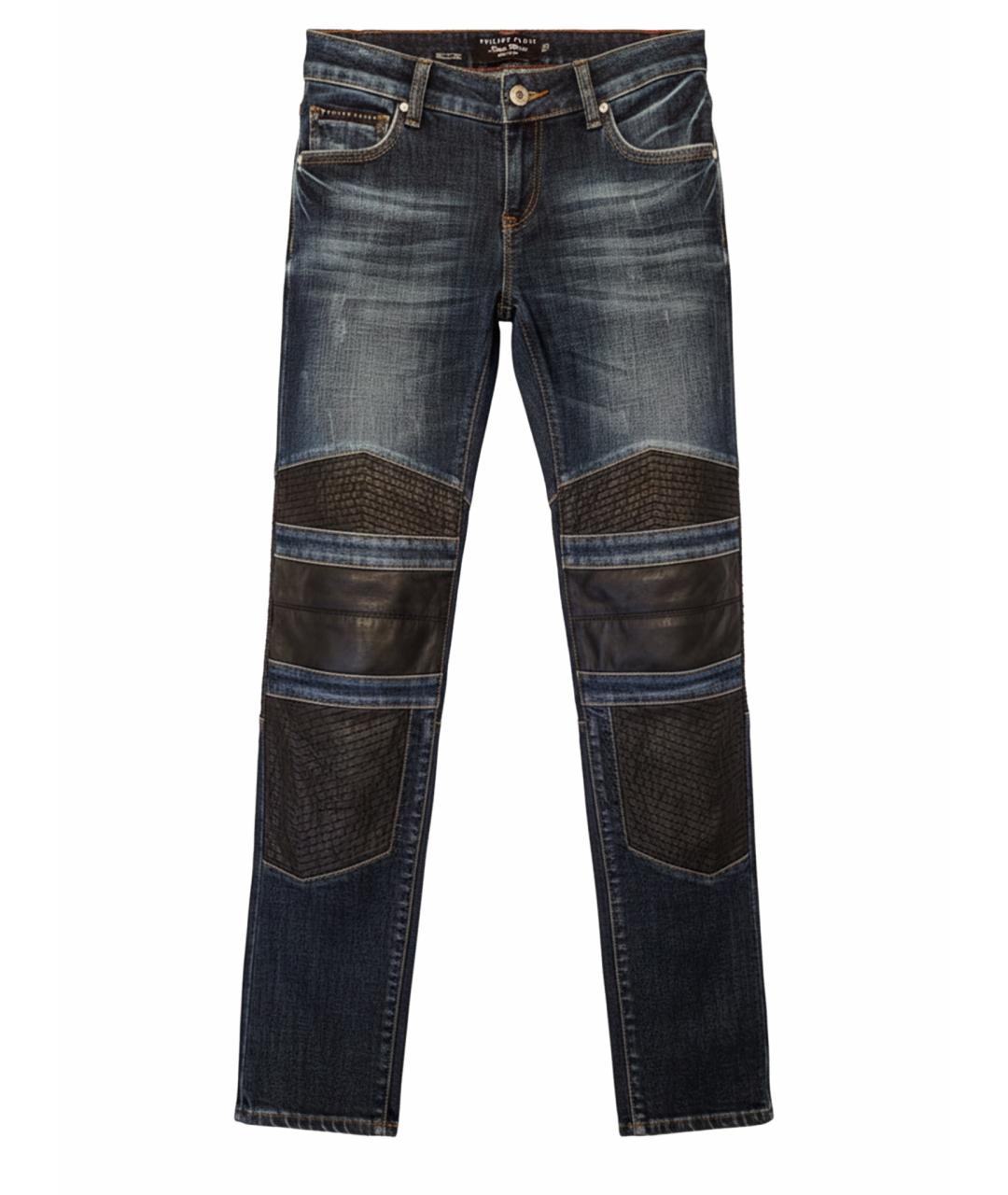 PHILIPP PLEIN Синие прямые джинсы, фото 1