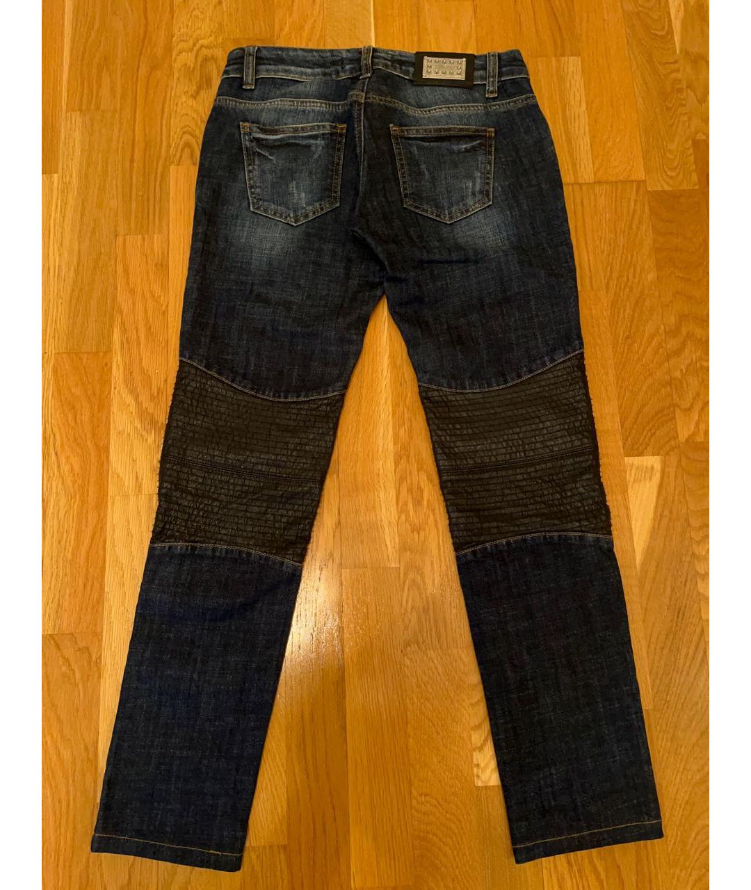 PHILIPP PLEIN Синие прямые джинсы, фото 3