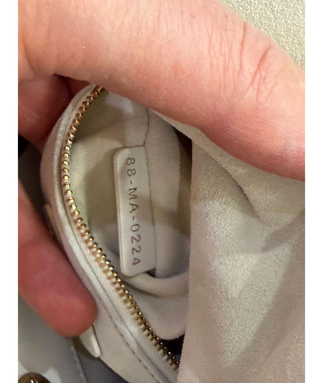 CHRISTIAN DIOR Белая кожаная сумка с короткими ручками, фото 5