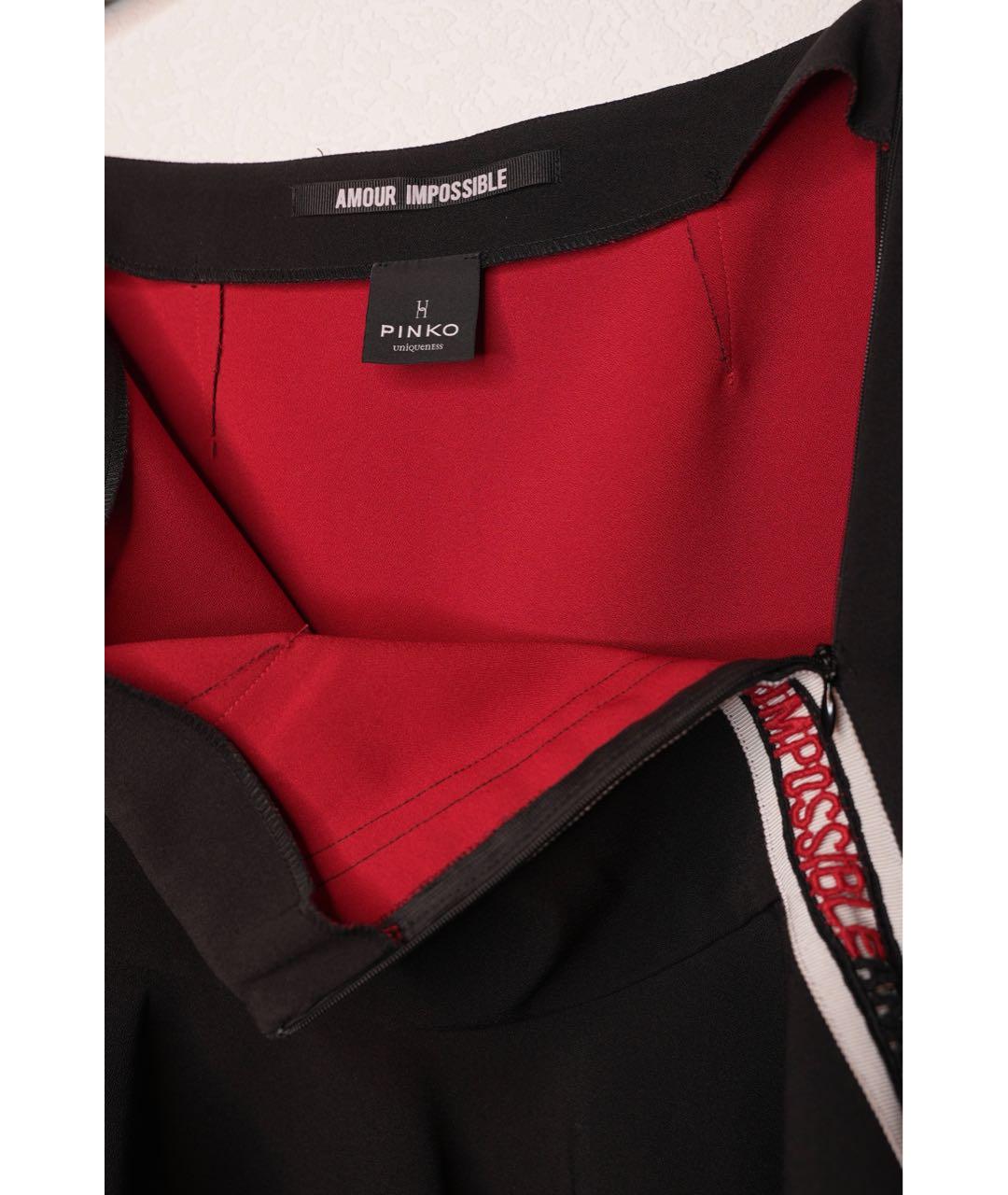 PINKO Черная полиэстеровая юбка мини, фото 3