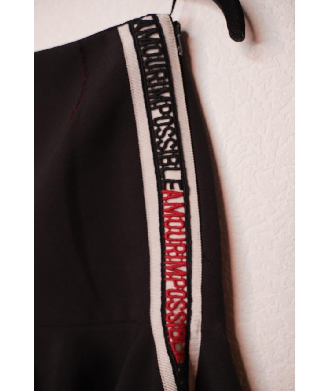 PINKO Черная полиэстеровая юбка мини, фото 4