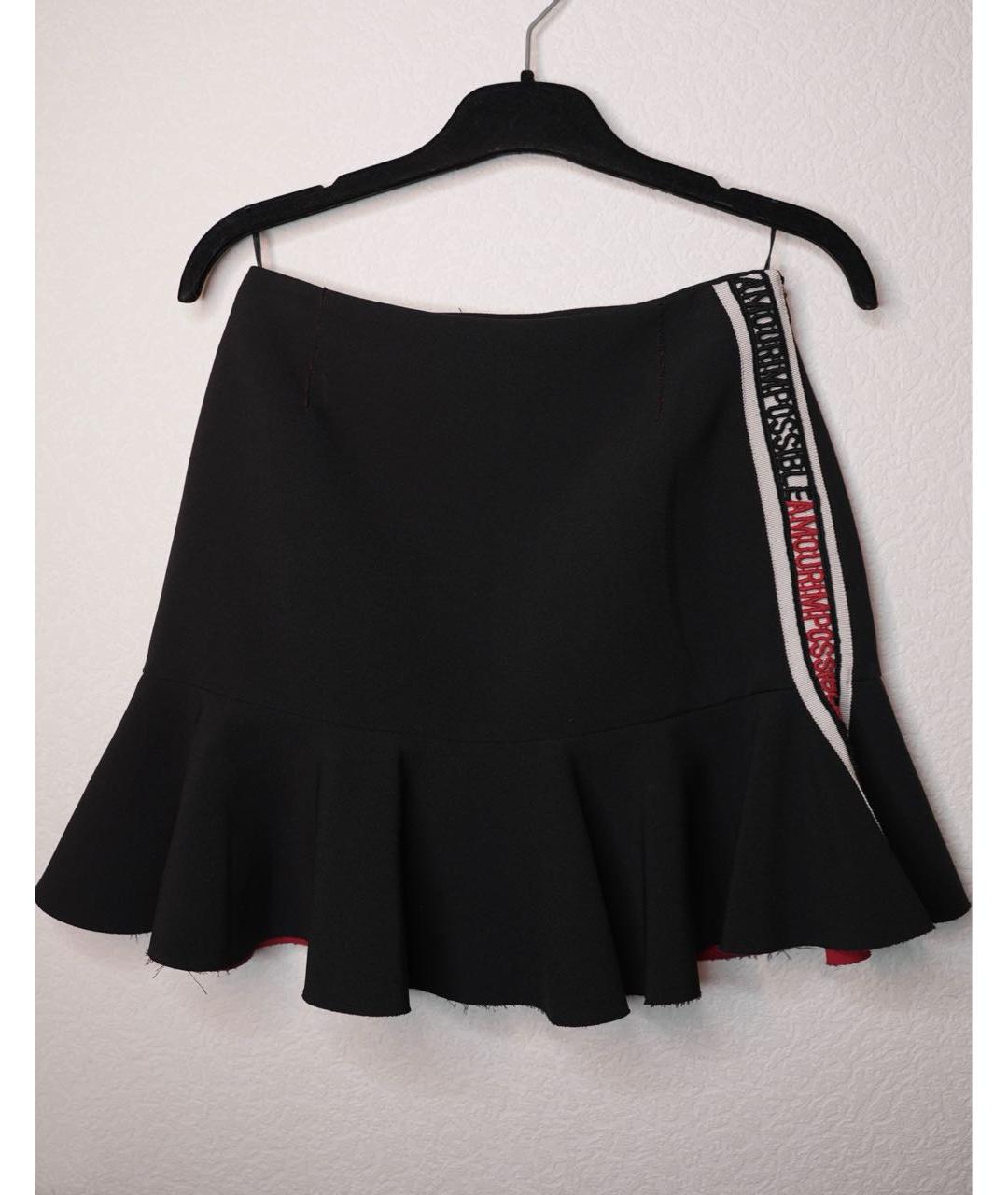 PINKO Черная полиэстеровая юбка мини, фото 6