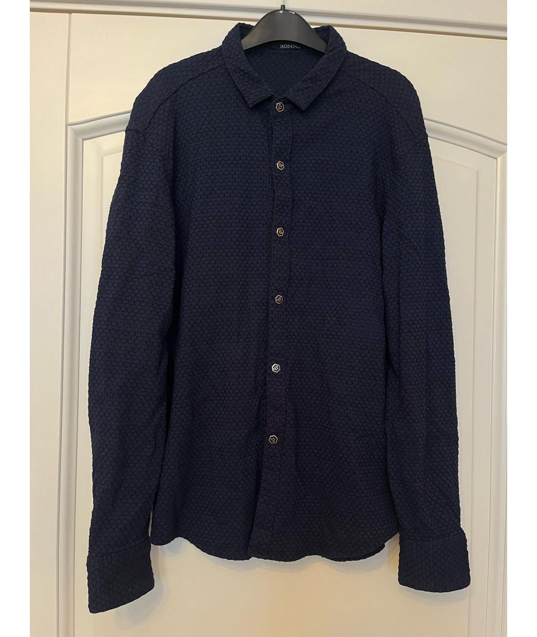 PHILIPP PLEIN Темно-синяя хлопковая рубашка, фото 3