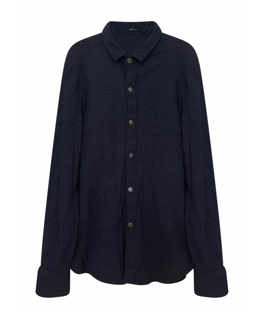 PHILIPP PLEIN Темно-синяя хлопковая рубашка, фото 1