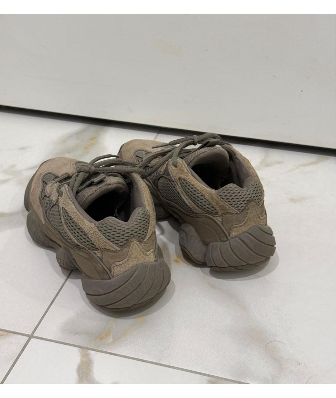 ADIDAS YEEZY Коричневые замшевые кроссовки, фото 4