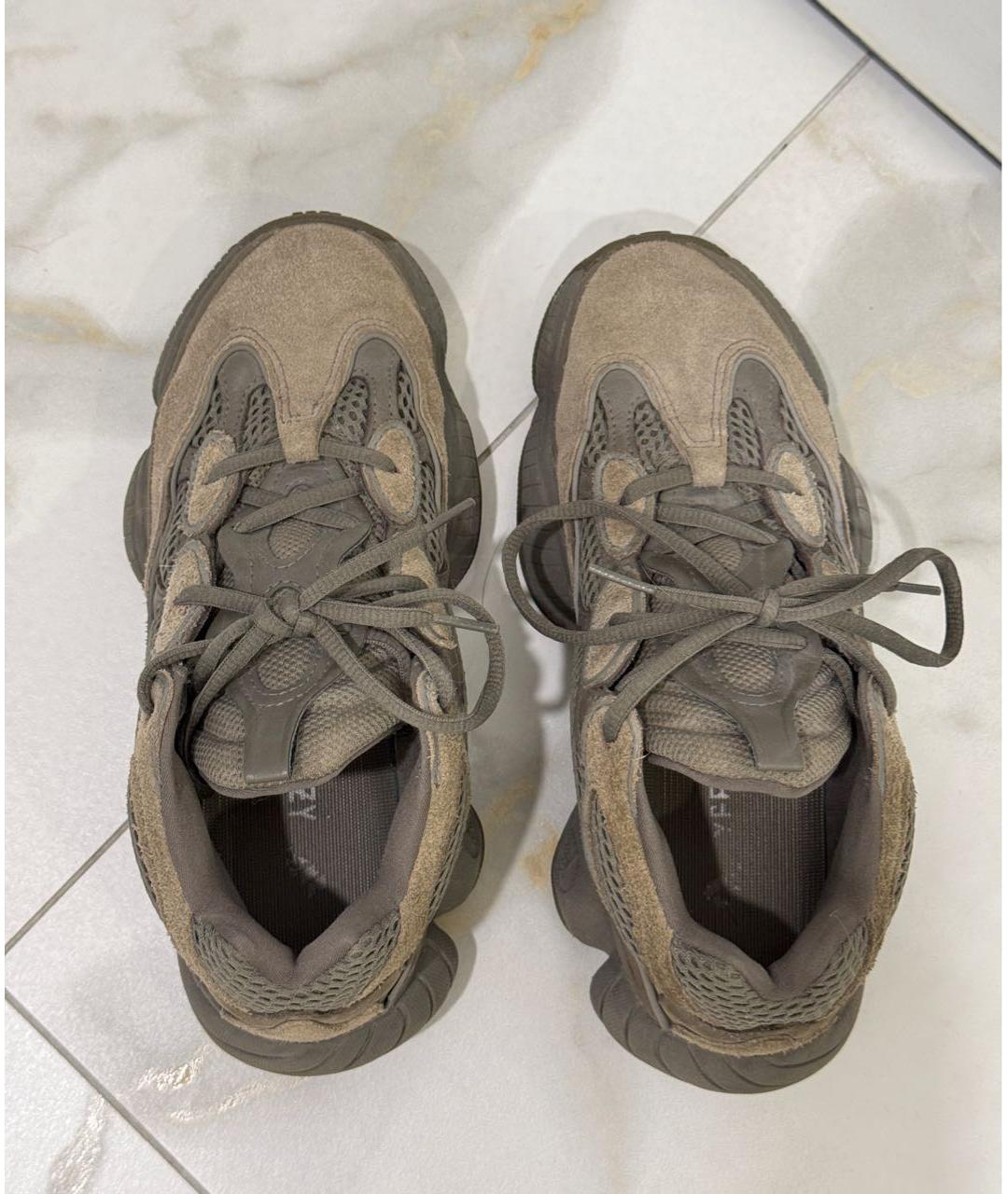 ADIDAS YEEZY Коричневые замшевые кроссовки, фото 3