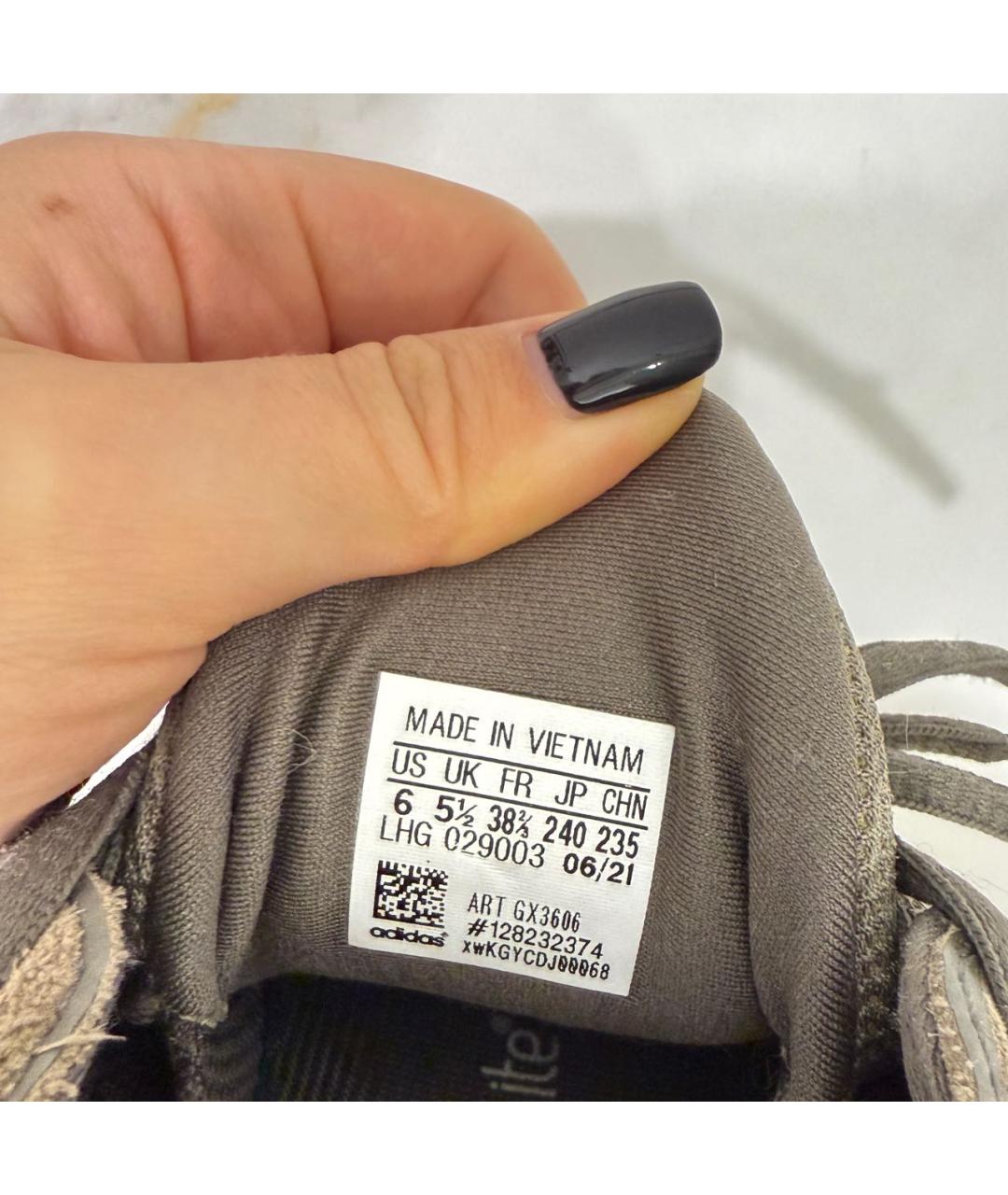 ADIDAS YEEZY Коричневые замшевые кроссовки, фото 5