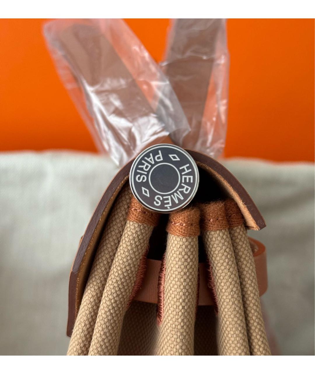 HERMES Коричневая кожаная сумка через плечо, фото 6