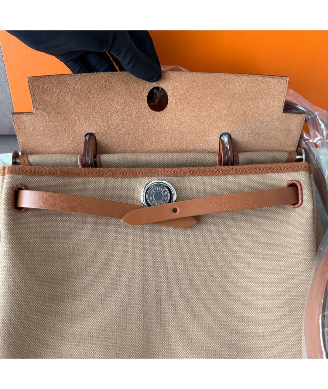 HERMES Коричневая кожаная сумка через плечо, фото 4