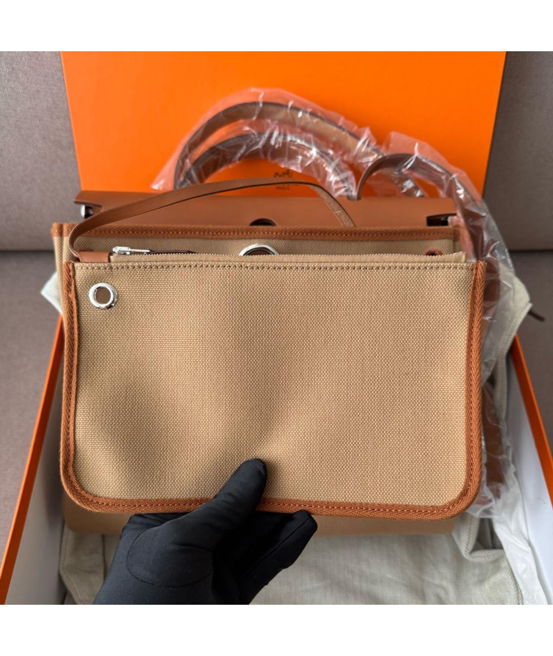 HERMES Коричневая кожаная сумка через плечо, фото 5