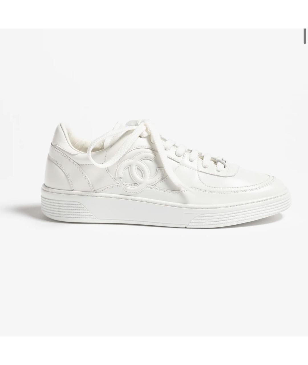 CHANEL Белые кожаные кеды, фото 5