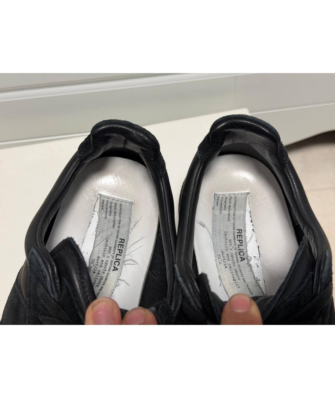 MAISON MARGIELA Черные замшевые кеды, фото 3