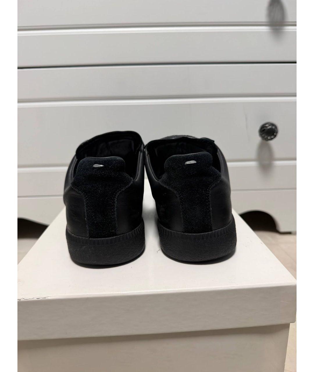 MAISON MARGIELA Черные замшевые кеды, фото 4