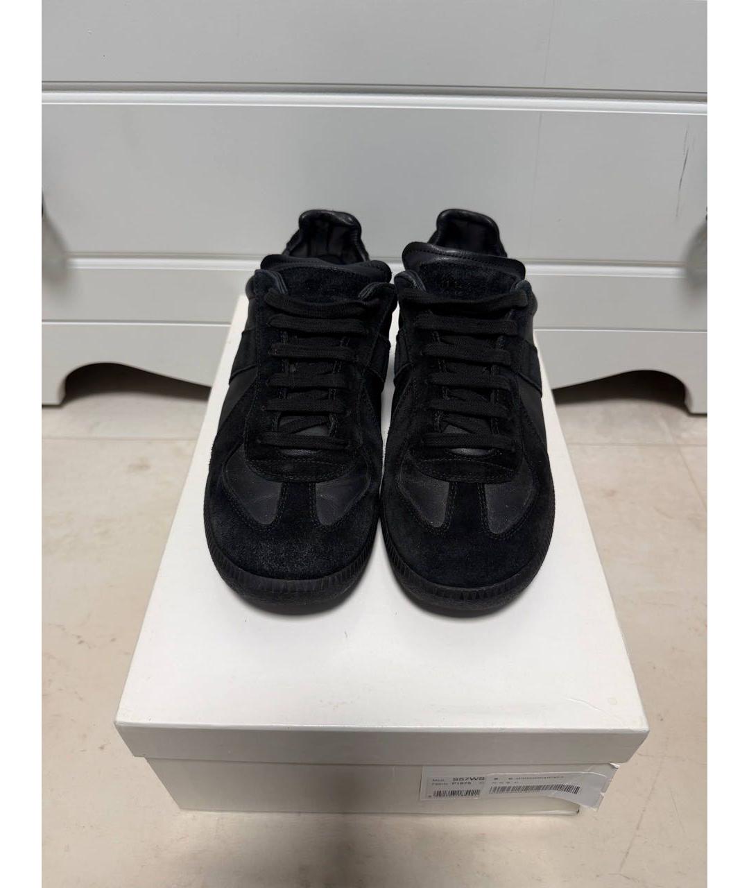 MAISON MARGIELA Черные замшевые кеды, фото 2