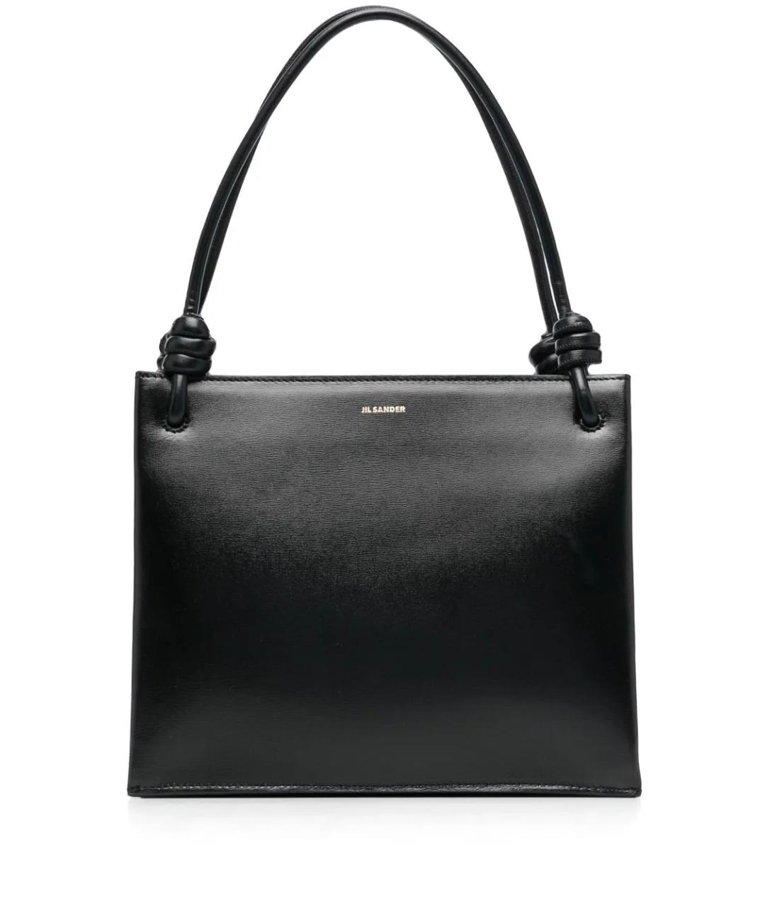 JIL SANDER Черная кожаная сумка через плечо, фото 1