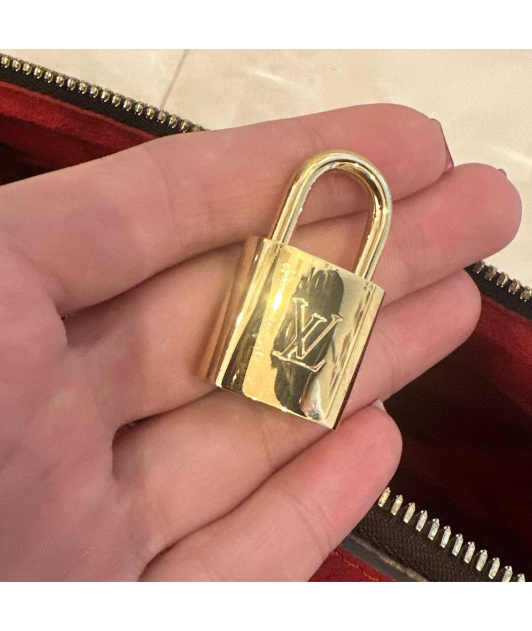 LOUIS VUITTON Красная сумка тоут, фото 5