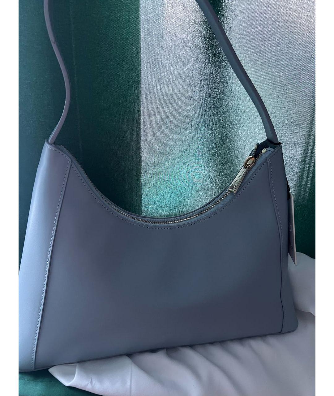 FURLA Голубая кожаная сумка с короткими ручками, фото 3