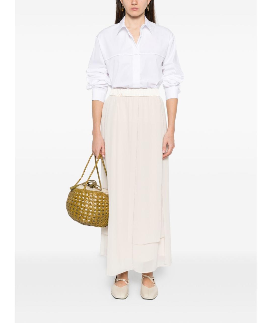 PESERICO Бежевая юбка миди, фото 3