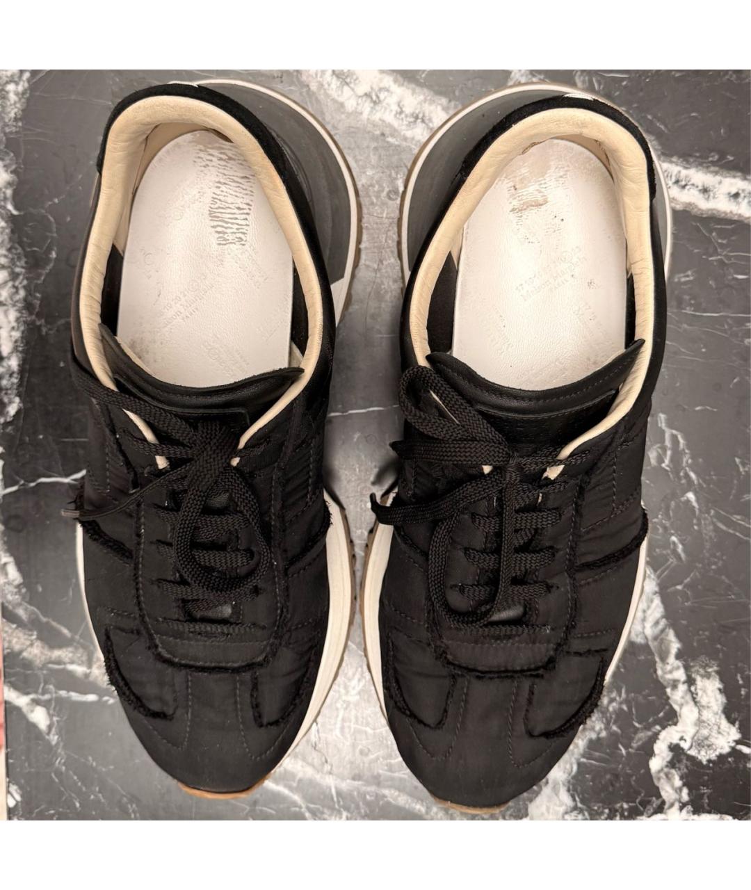 MAISON MARGIELA Черные синтетические низкие кроссовки / кеды, фото 3