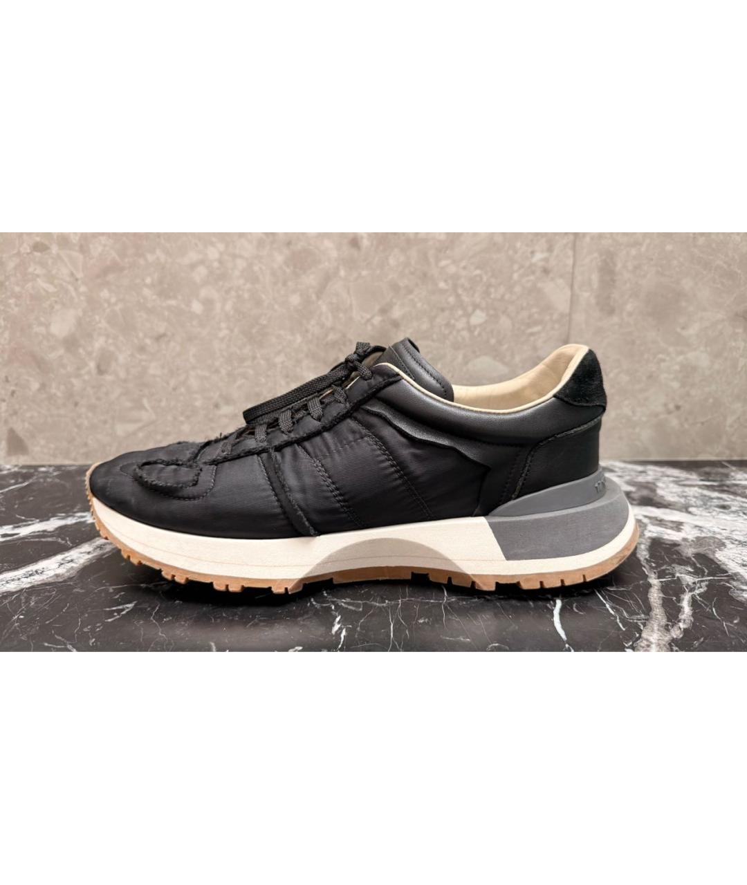 MAISON MARGIELA Черные синтетические низкие кроссовки / кеды, фото 8