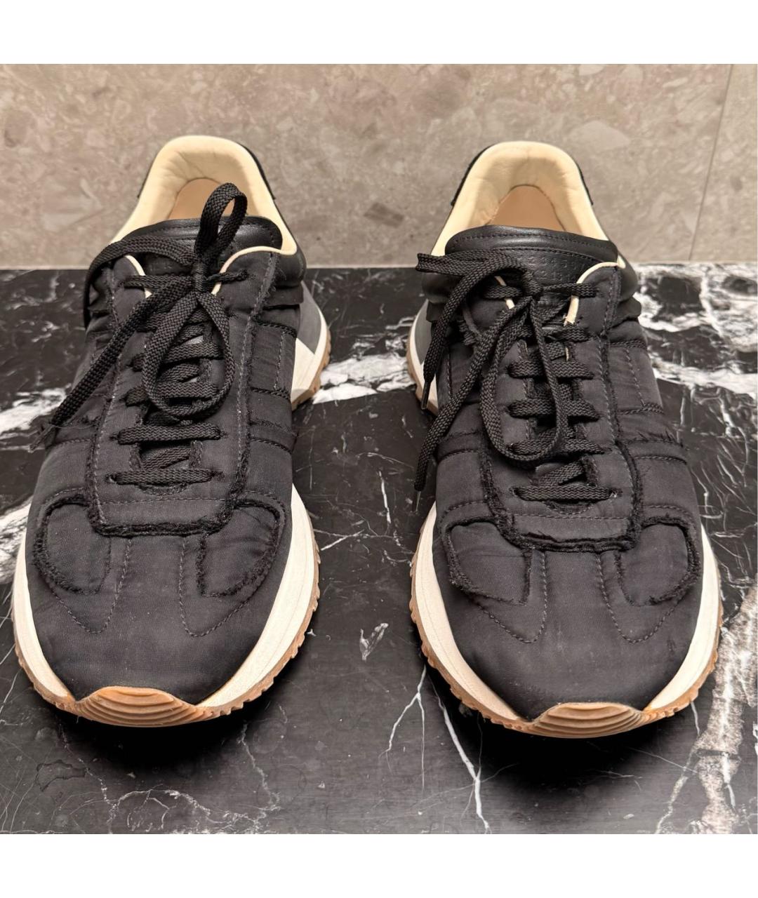 MAISON MARGIELA Черные синтетические низкие кроссовки / кеды, фото 2