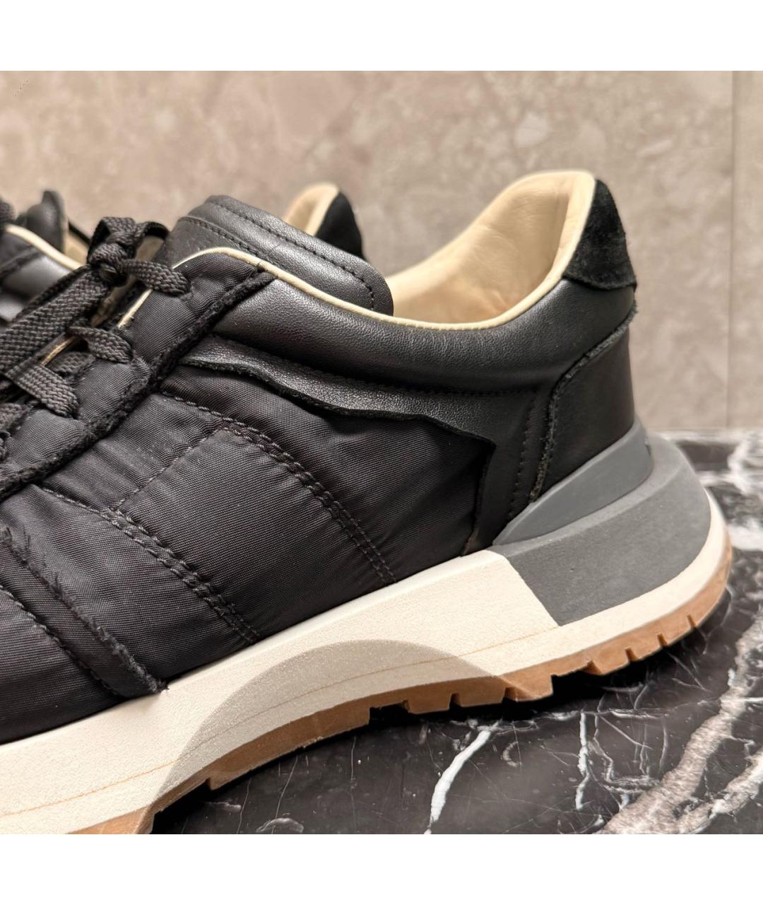 MAISON MARGIELA Черные синтетические низкие кроссовки / кеды, фото 7