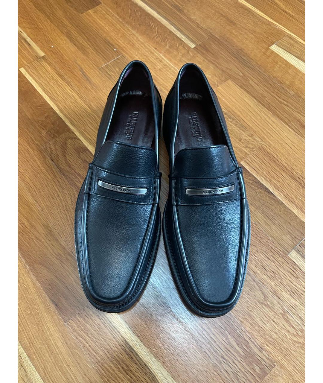 VALENTINO Черные кожаные лоферы, фото 7