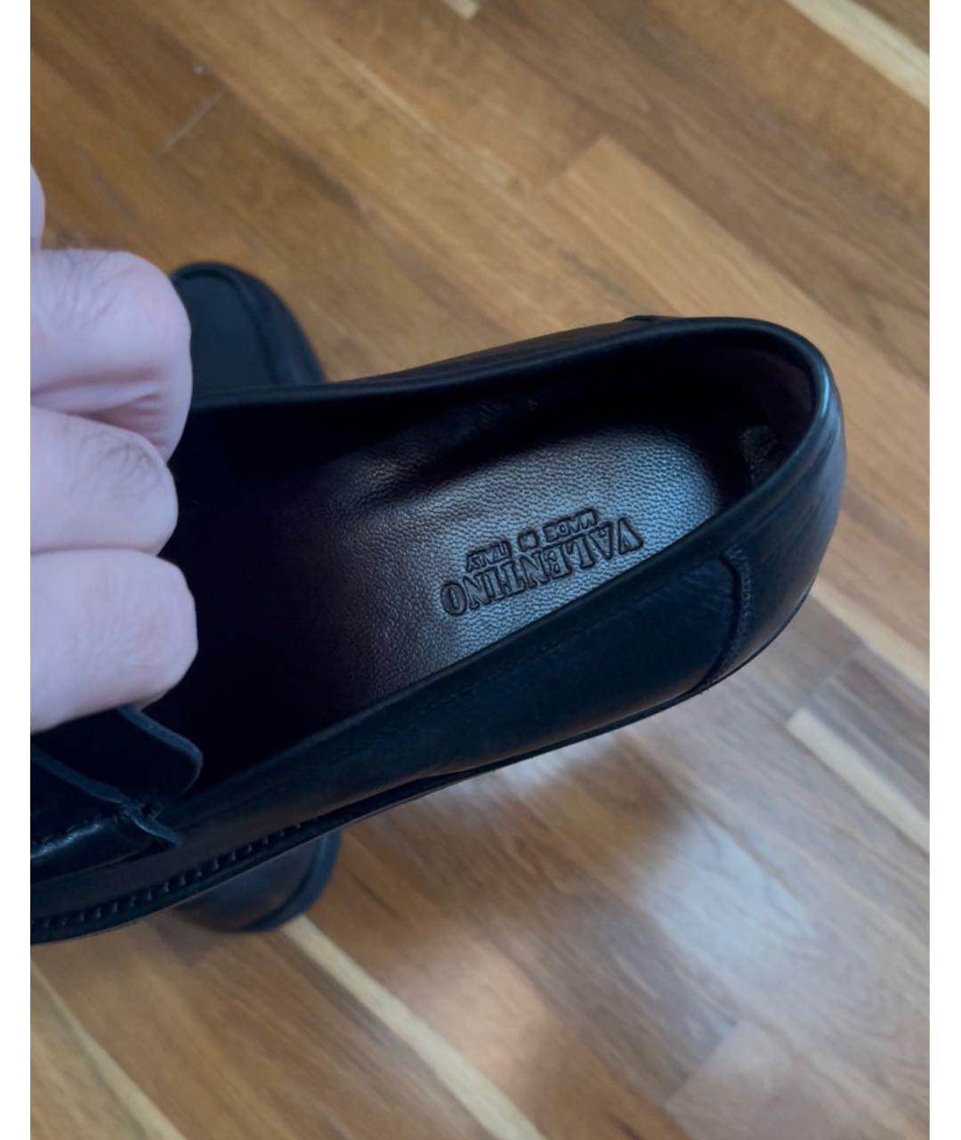 VALENTINO Черные кожаные лоферы, фото 5