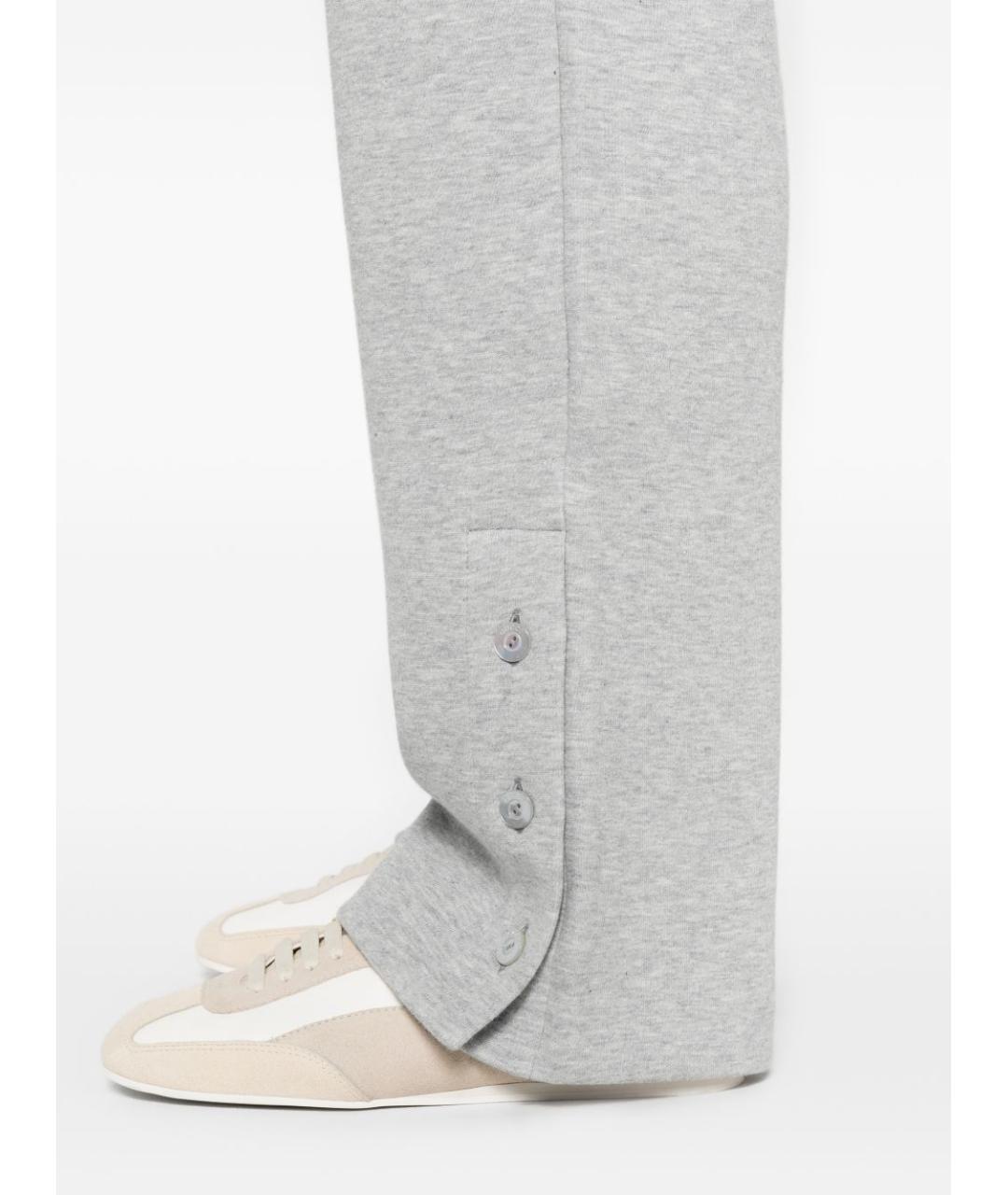 GUCCI Серые хлопковые прямые брюки, фото 5